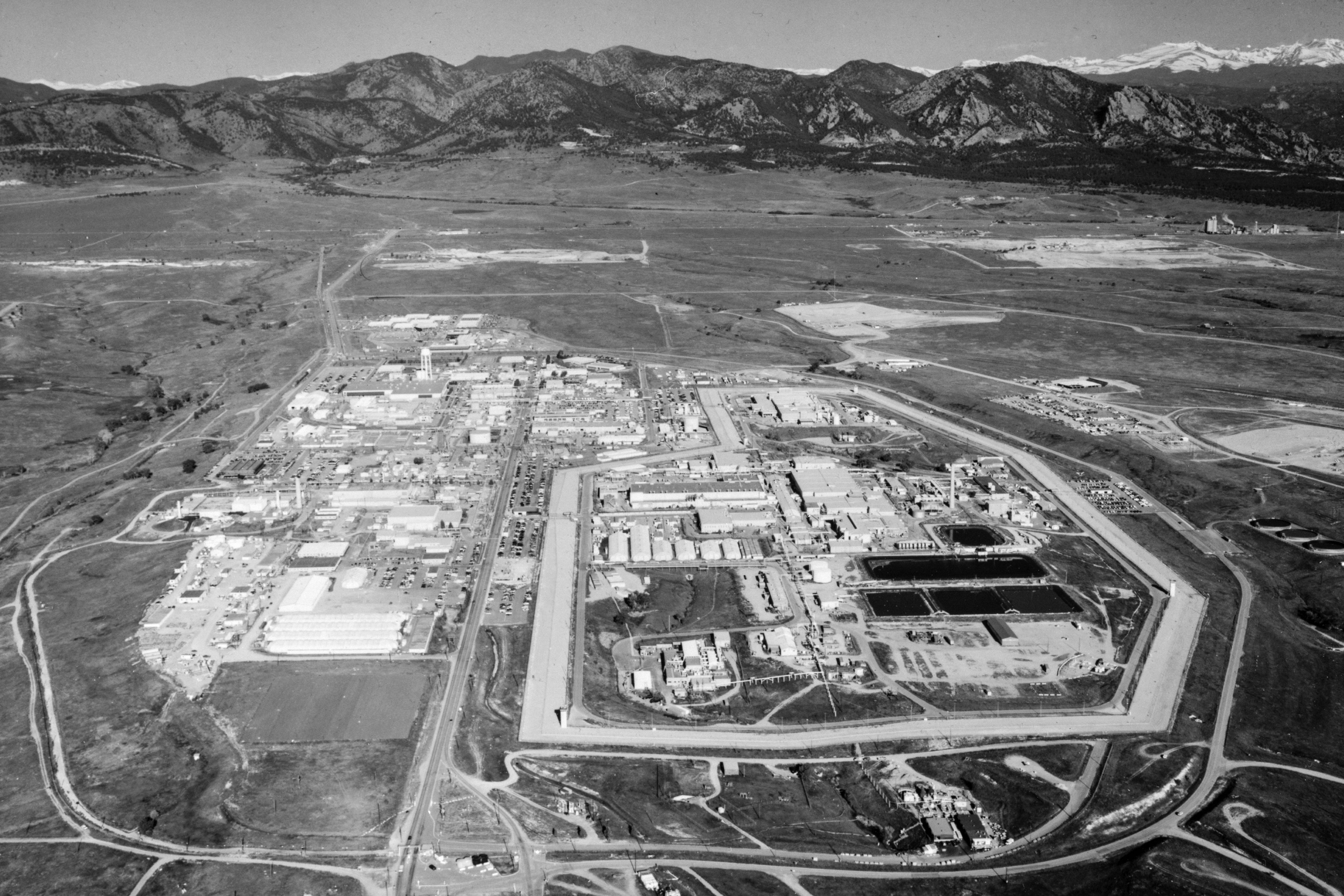 Aerial view of Rocky Flats Nuclear Plant, 1995