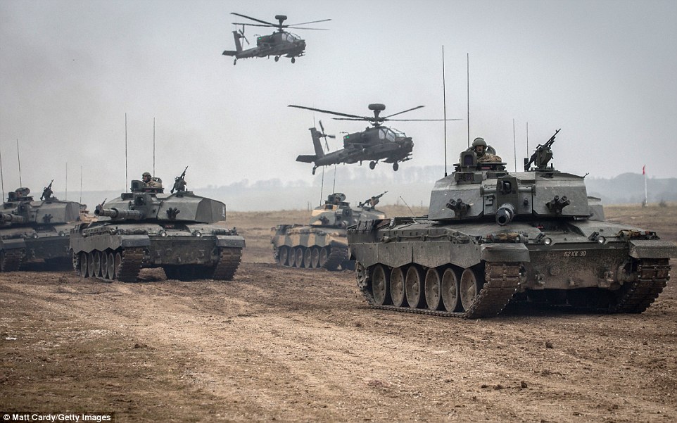 U.K. Apache and Tank formation during a readiness exercise